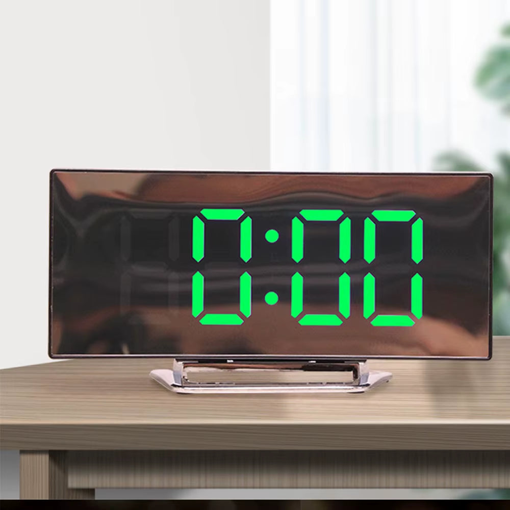 Mirror LED Full Screen Arc Alarm Clock Moment Bedroom Decoration Table Desk and Accessory Smart Hour Awakening Light Consumer