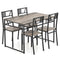 Industrial-Style Kitchen Table and 4 Chairs with Wood like Tabletop and Metal Frame