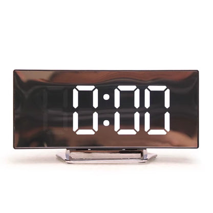 Mirror LED Full Screen Arc Alarm Clock Moment Bedroom Decoration Table Desk and Accessory Smart Hour Awakening Light Consumer