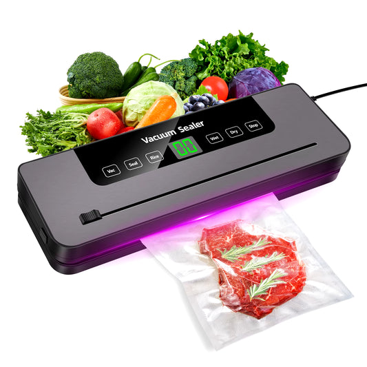 Vacuum Food Sealer Electric Sealing Machine Automatic Vacuum Sealer Dry Wet Pack Dry Wet Pack Machine, 10Bags