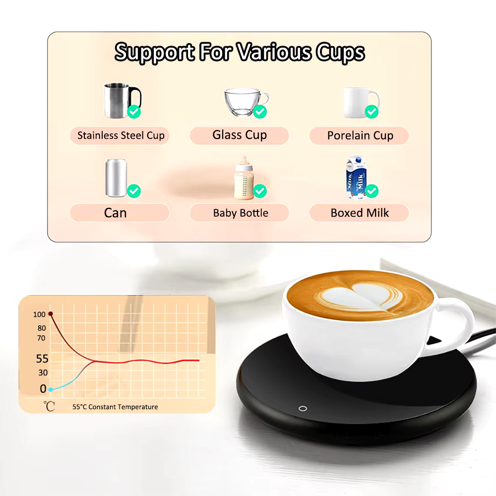 Cup Warmer USB Mug Warmer Coffee Cup Heater Electric Milk Tea Cup Warmer Heater Coaster for Home Office Desk USB Glass Heater