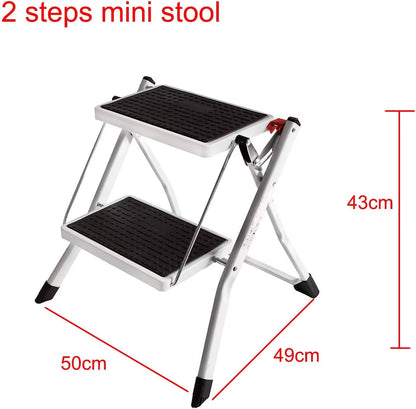 Safety Folding Step Stool 2-4 Step Ladder Portable Foldable Stepladder anti Slip Feet for Indoor Outdoor Home Office