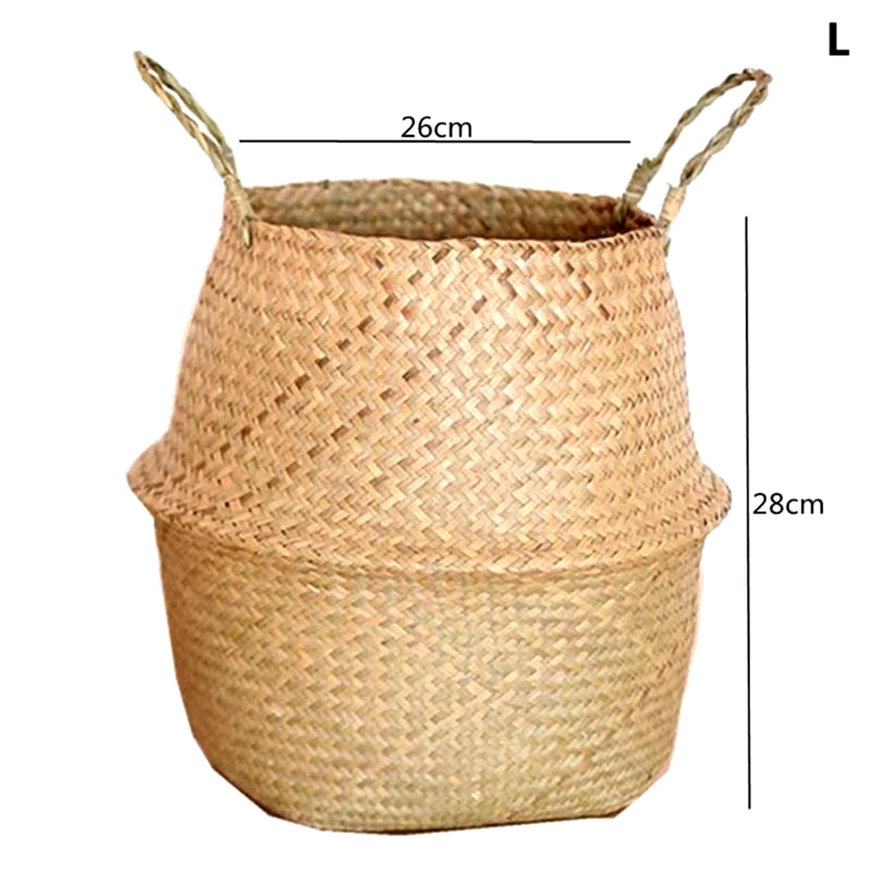 Straw Weaving Flower Plant Pot Basket Grass Planter Basket Indoor Outdoor Flower Pot Cover Plant Containers for Plantable Plants