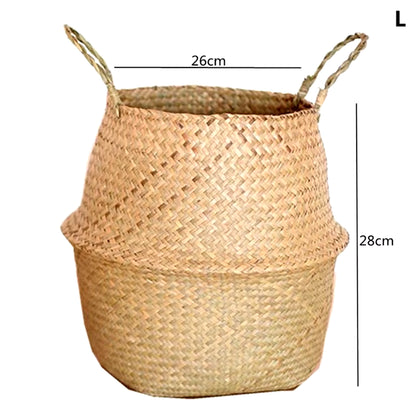 Straw Weaving Flower Plant Pot Basket Grass Planter Basket Indoor Outdoor Flower Pot Cover Plant Containers for Plantable Plants