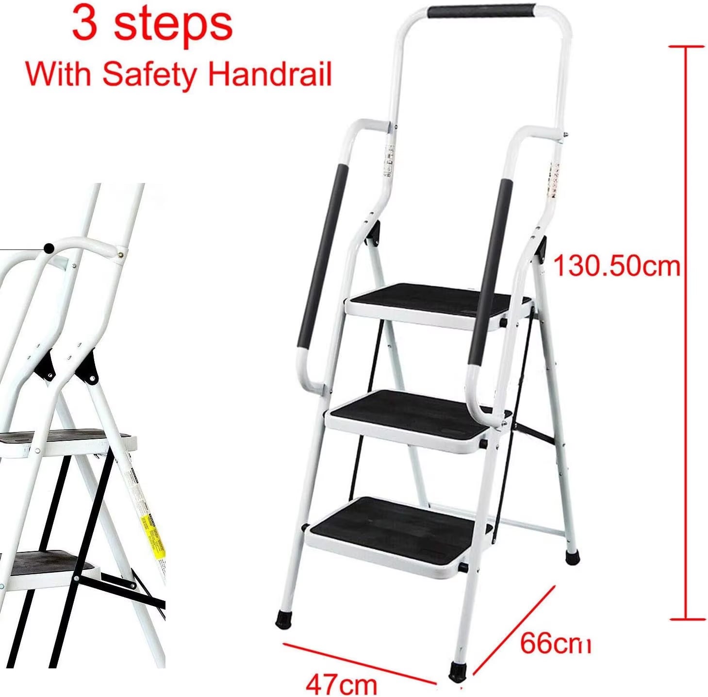 Safety Folding Step Stool 2-4 Step Ladder Portable Foldable Stepladder anti Slip Feet for Indoor Outdoor Home Office