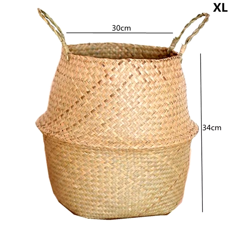 Straw Weaving Flower Plant Pot Basket Grass Planter Basket Indoor Outdoor Flower Pot Cover Plant Containers for Plantable Plants